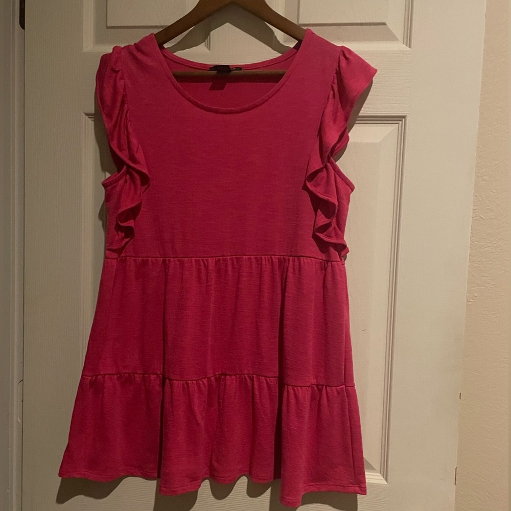 Robert Lewis, pink girls ruffle top-medium
